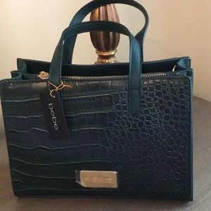 Bebe green medium croci handbag new with tag